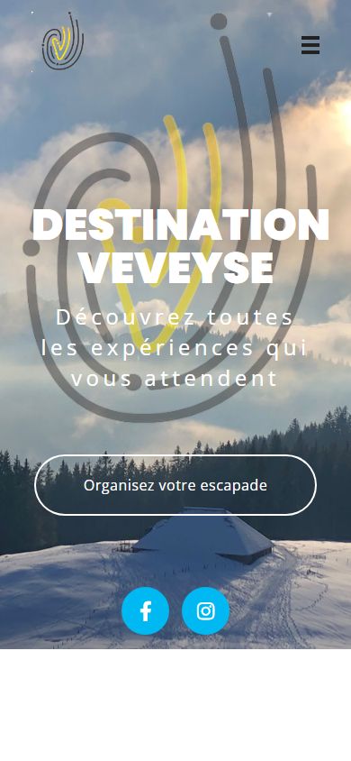 Page d'accueil de destinationveveyse.ch sur mobile