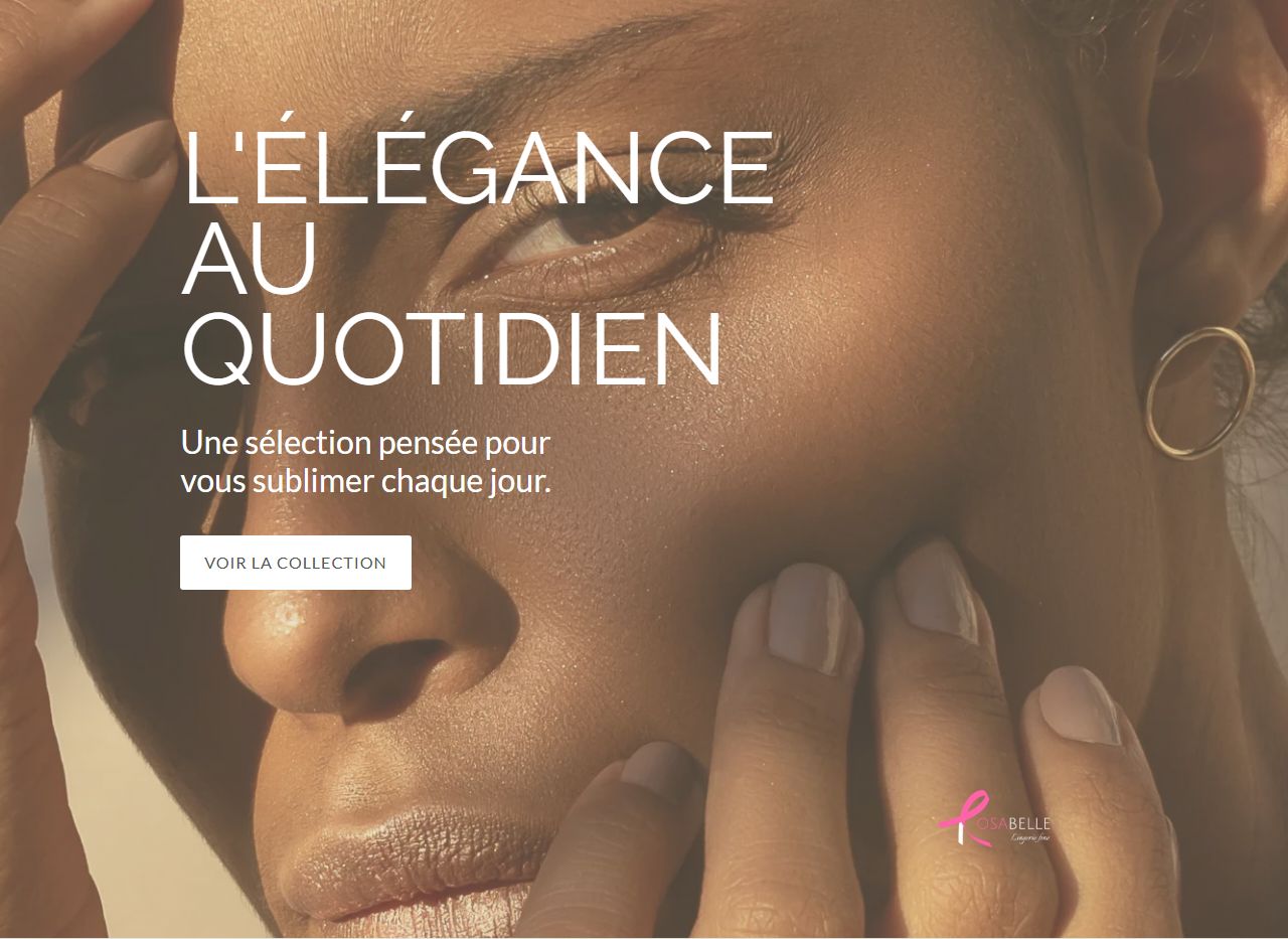 Bandeau « L'élégance au quotidien » sur rosabelle-lingerie.ch