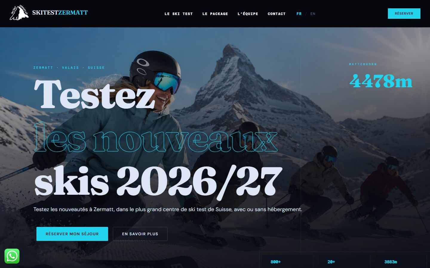 Page d'accueil de skitestzermatt.ch