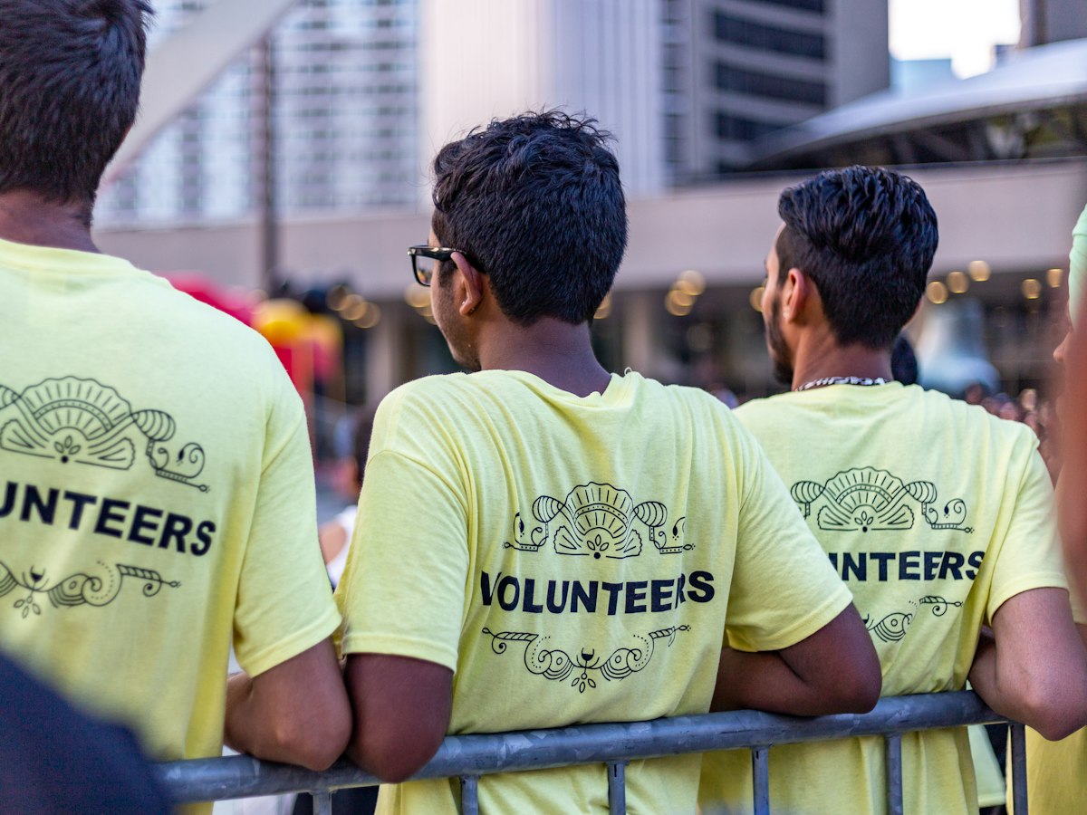 Non-profit volunteers at an event